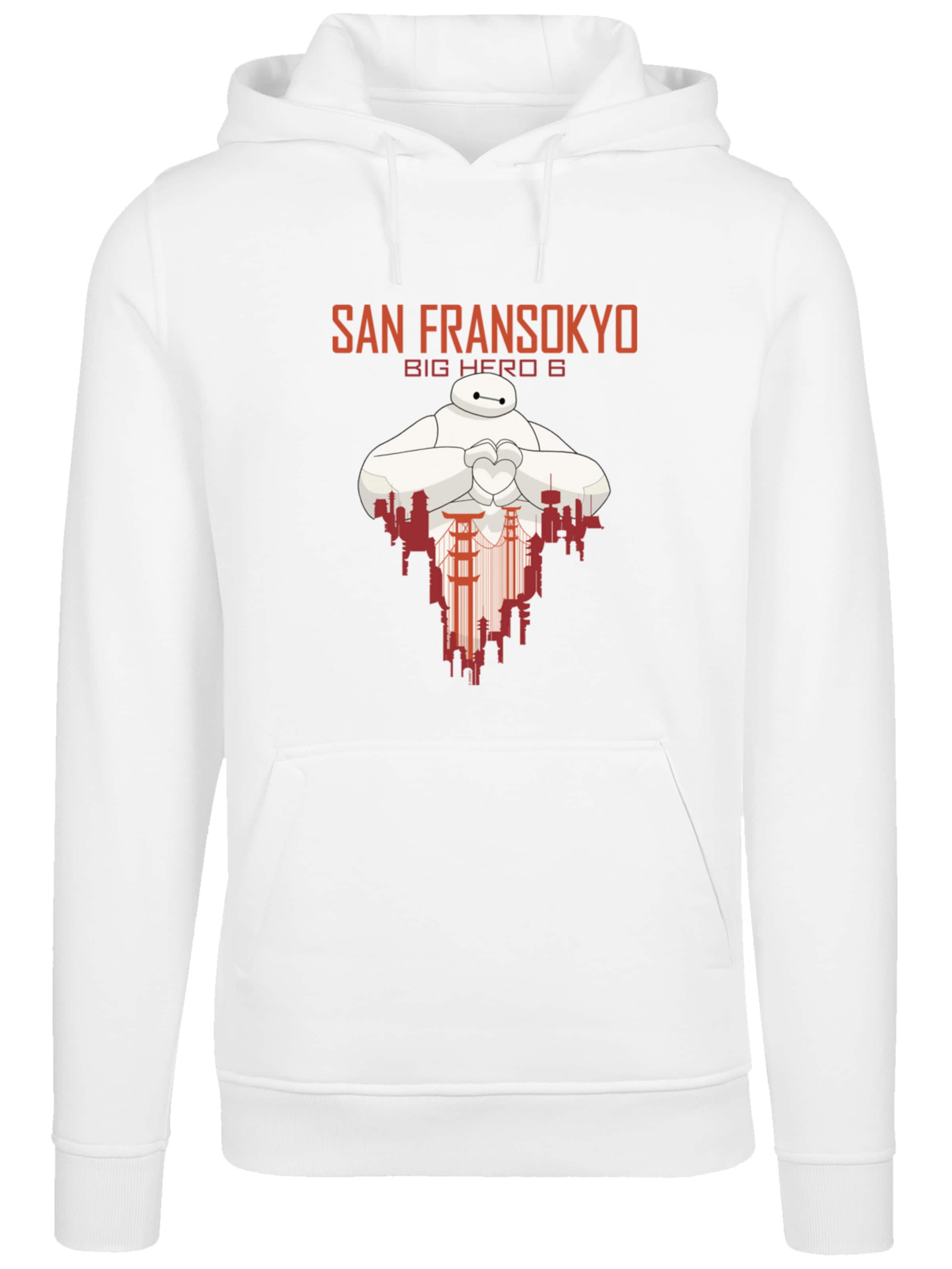 Sweat-shirt 'Big Hero 6 Baymax San Fransokyo Heart' F4NT4STIC en blanc : devant