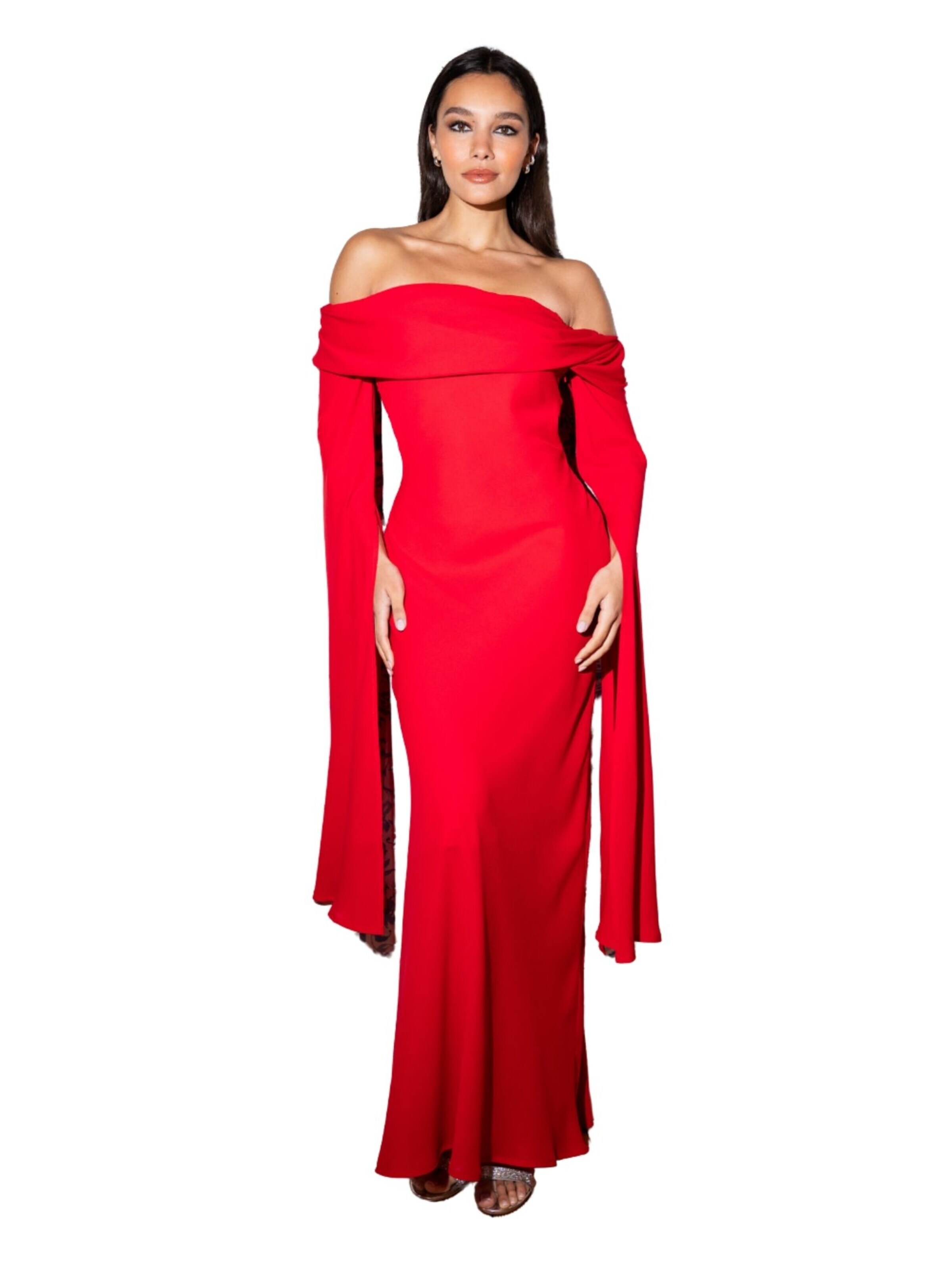 Nisia PartyWear - Vestido de gala 'Habarana' en rojo