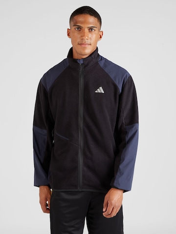 ADIDAS PERFORMANCE Athletic fleece jacket in Black: front