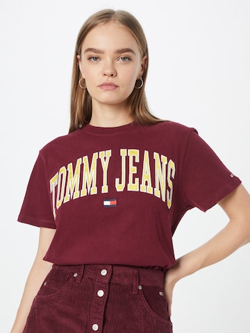 Tommy Jeans Тениска в червено: отпред