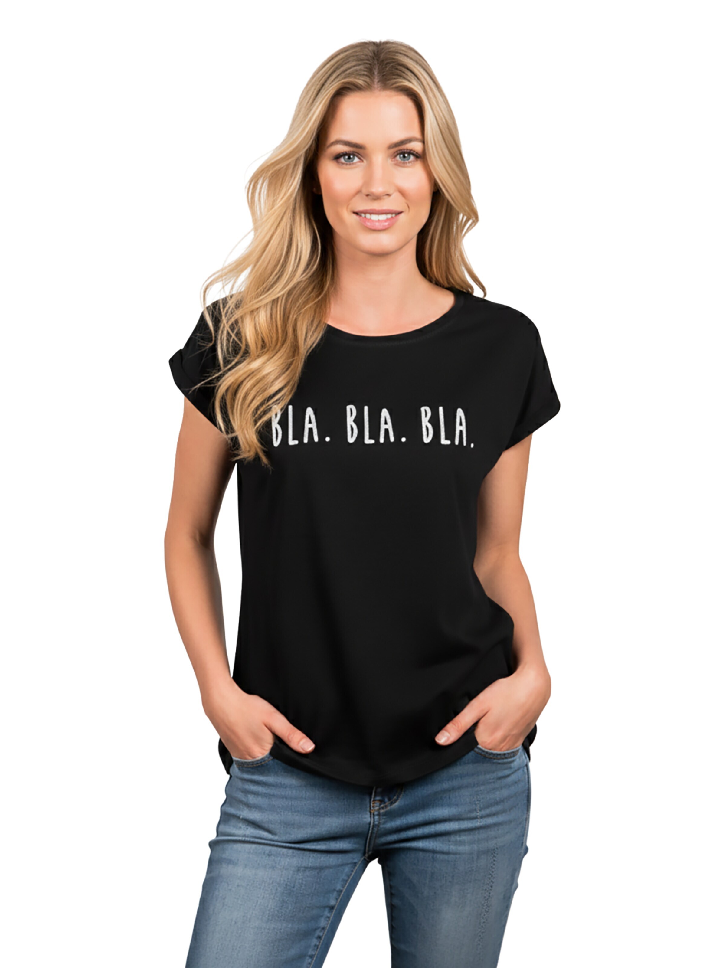 MAKAYA Shirt 'Bla Bla Bla' in Black