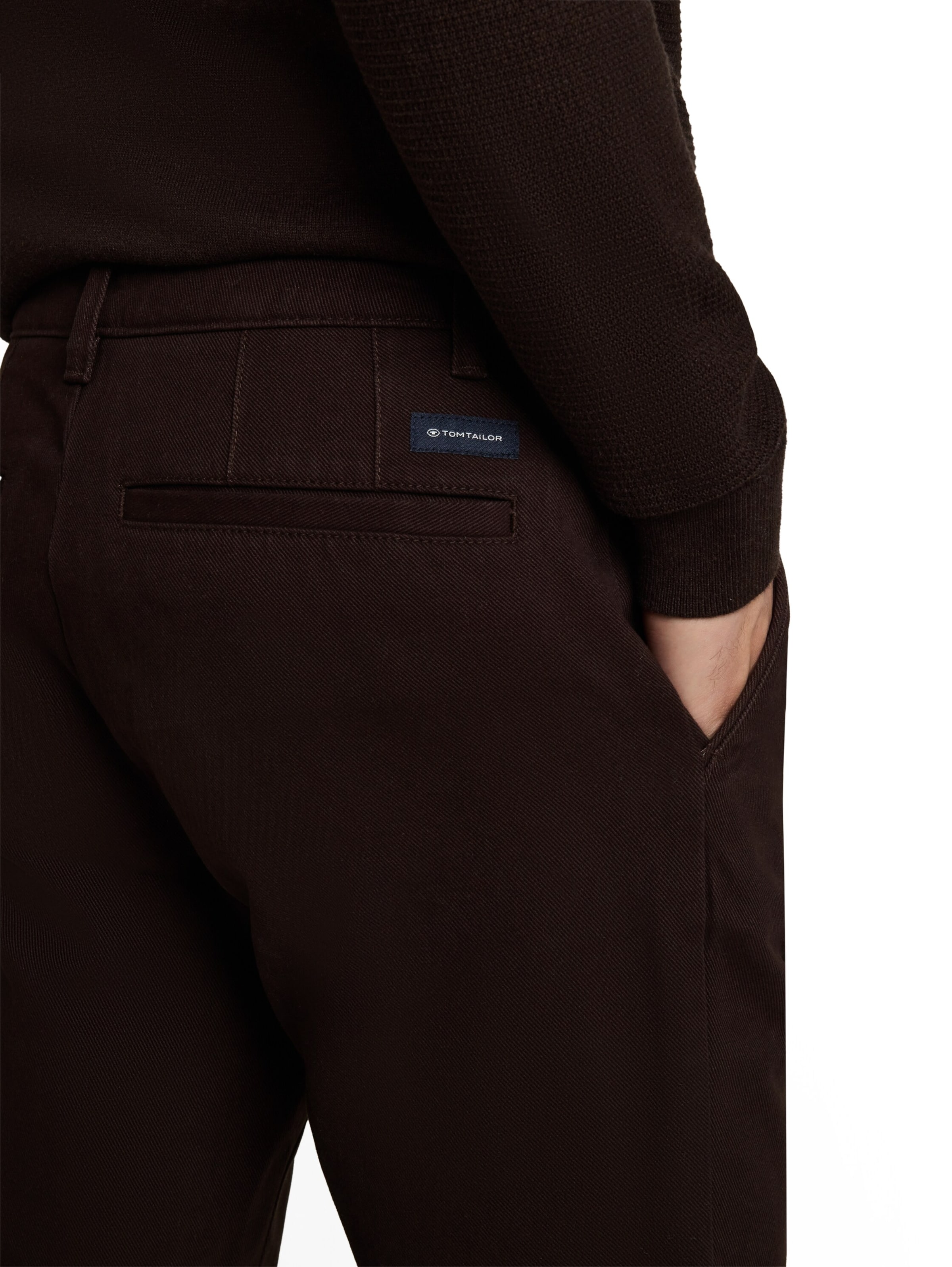 TOM TAILOR Slimfit Chino hlače 'SIMON' | rjava barva