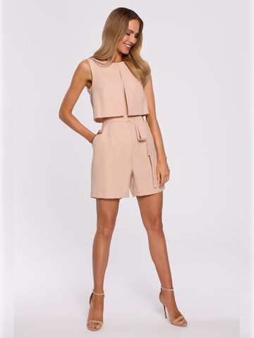 made of emotion - Jumpsuit en beige: frente