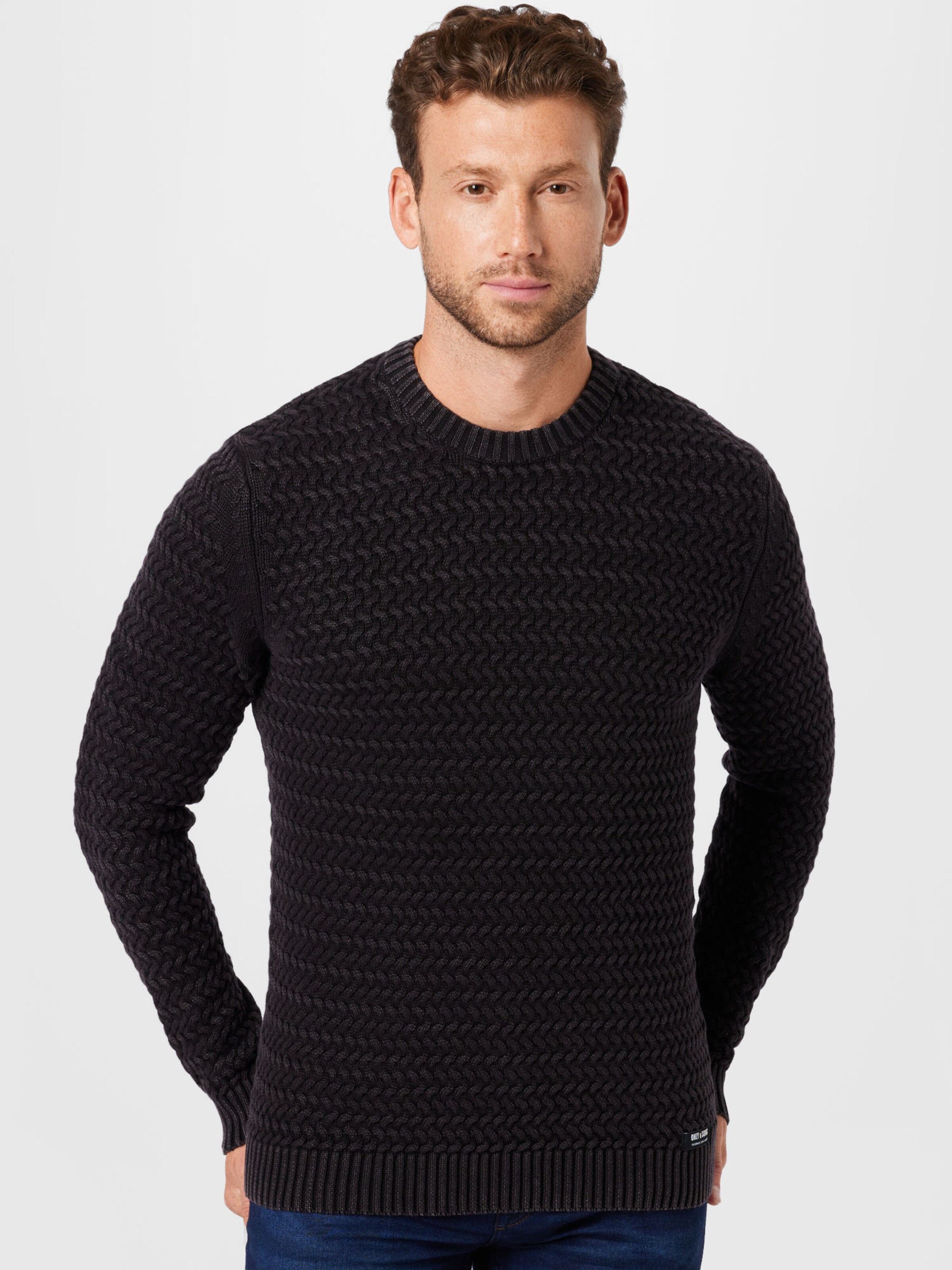 Männer Pullover & Strick Only & Sons Pullover 'WING' in Schwarz - ZF75547 Männer Pullover & Strick Only & Sons Pullover 'WING' in Schwarz - ZF75547