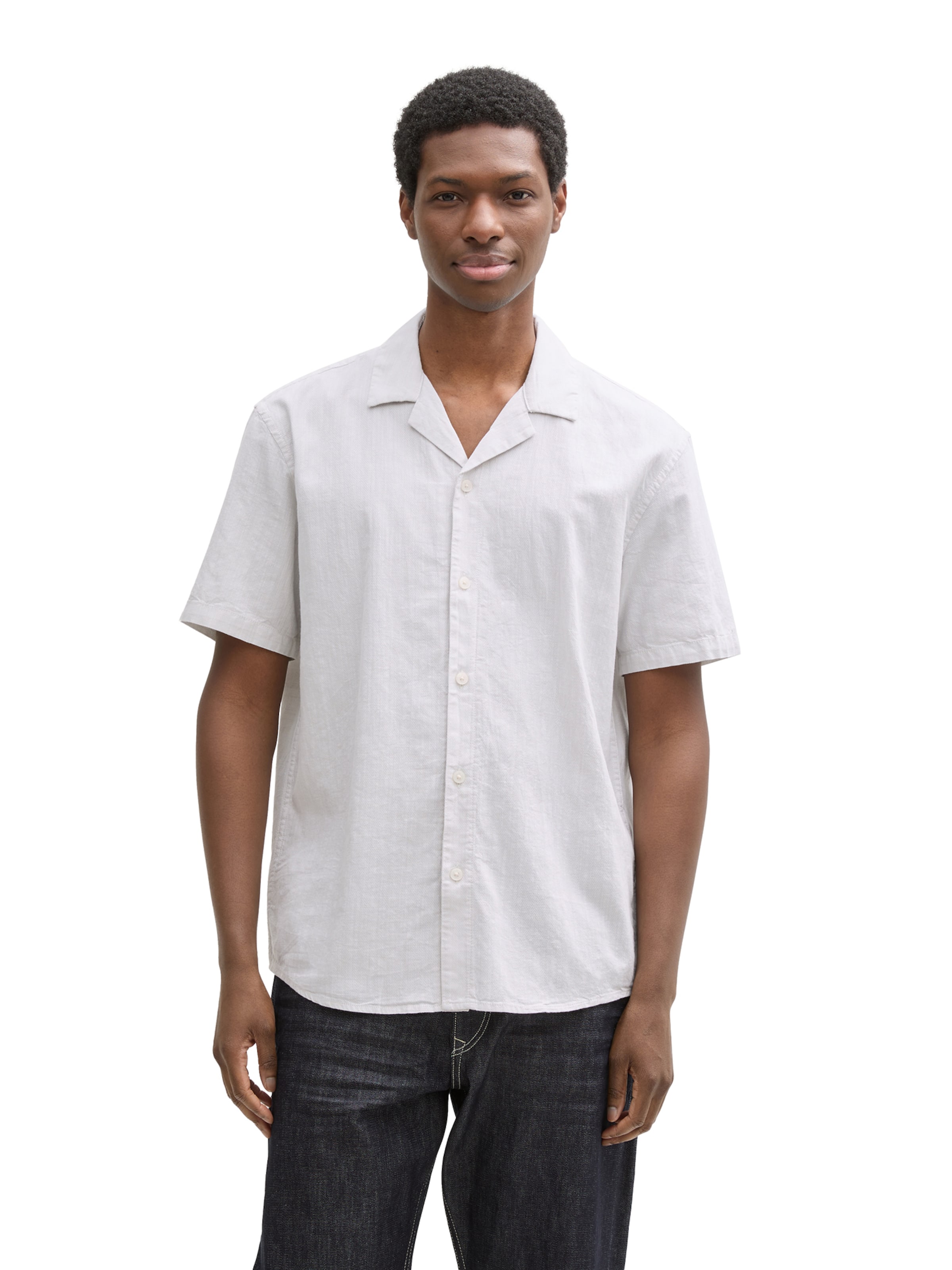 TOM TAILOR DENIM Regular Fit Hemd in Weiß: Vorderseite