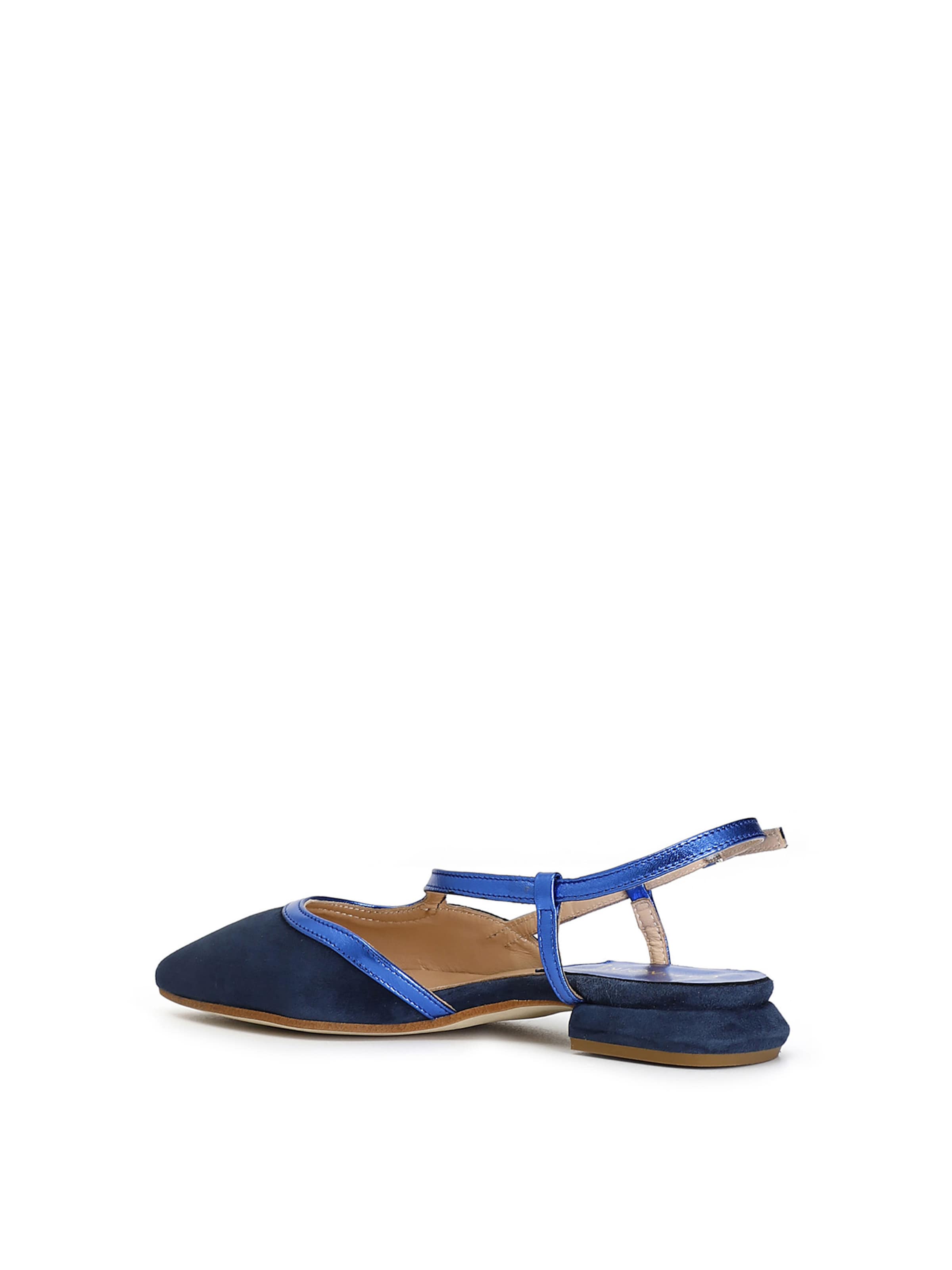 CAFè NOIR Ballerina met riempjes in Blauw