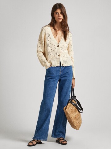 Pepe Jeans Knit Cardigan 'Grace' in Beige