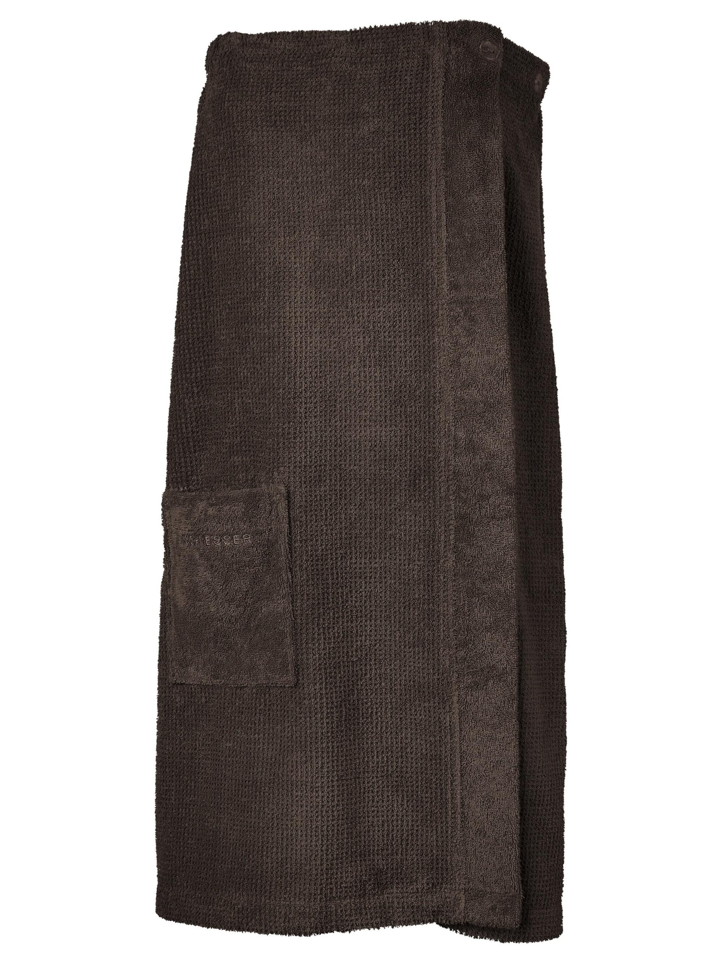 SCHIESSER Short Bathrobe 'Saunakilt Turin Damen' in Grey: front