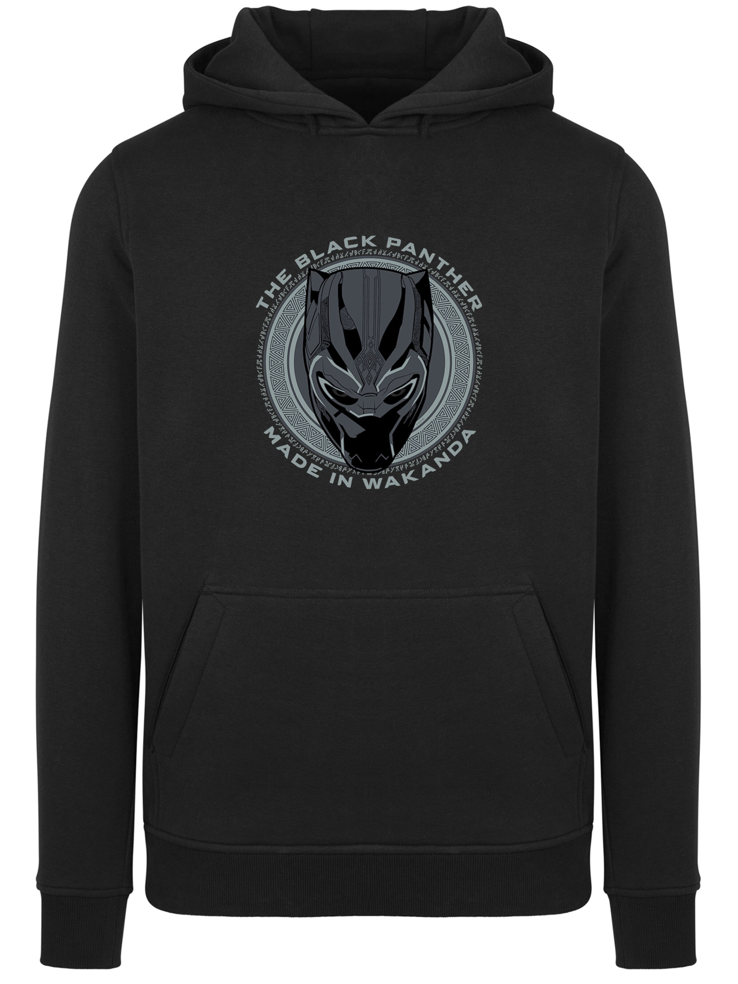 Felpa 'Marvel Black Panther Made in Wakanda' di F4NT4STIC in nero: frontale