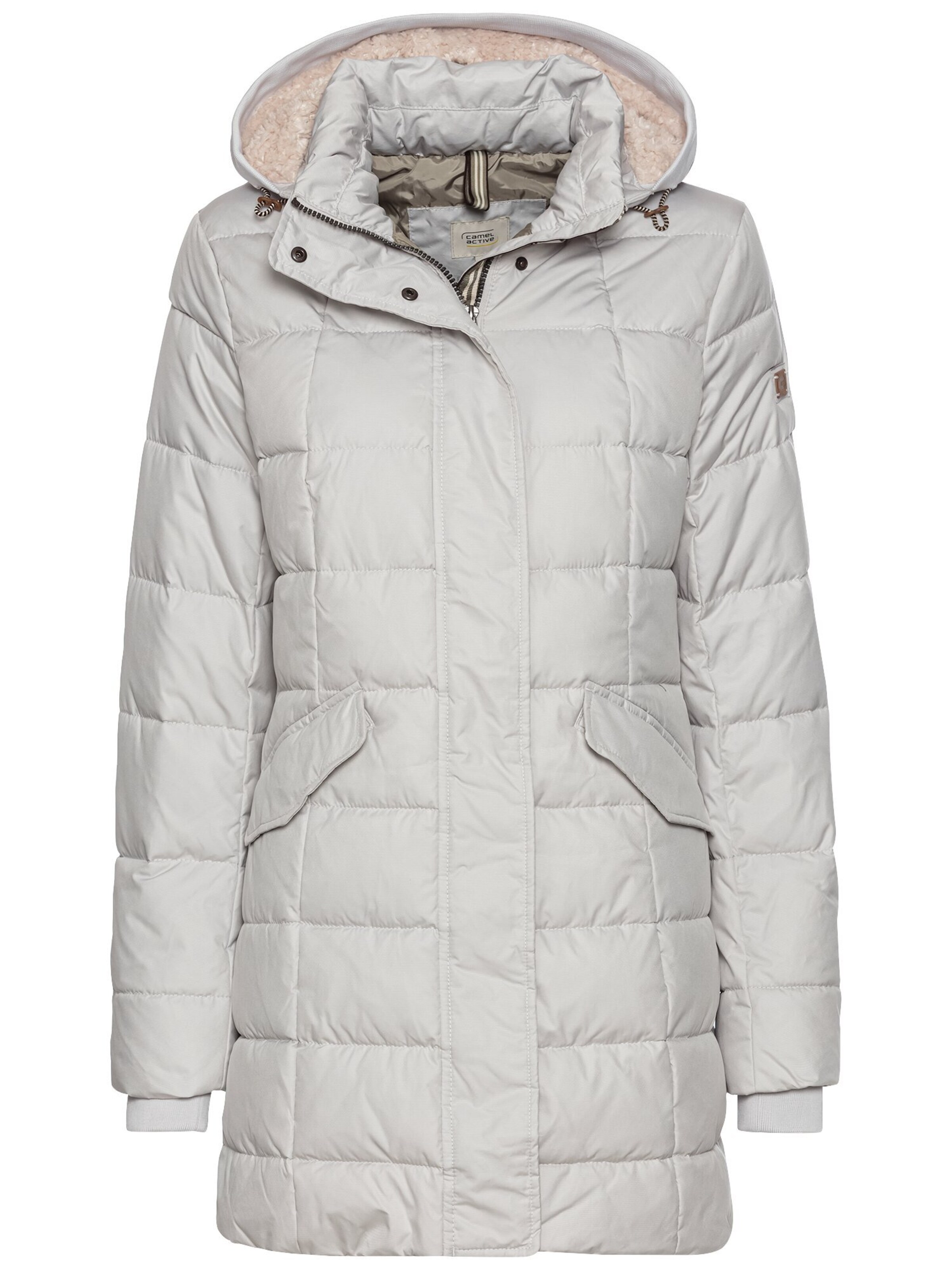 CAMEL ACTIVE Gesteppte Jacke mit abnehmbarer Kapuze in Grau: Vorderseite