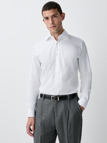 Next Slim fit Businessskjorta i vit: framsida