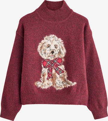 raudona Next Megztinis 'Christmas Dog': priekis