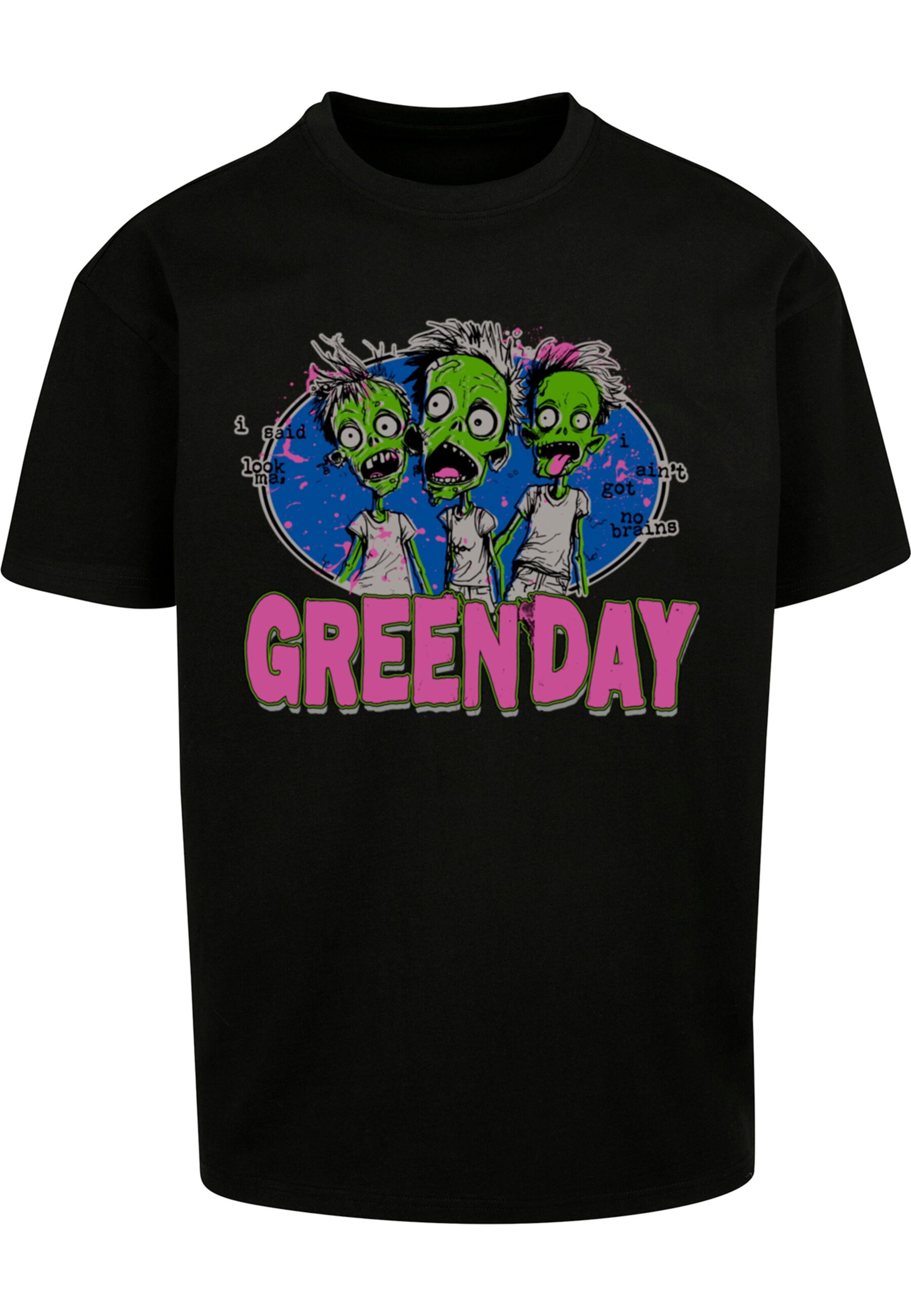 Merchcode Shirt 'Green Day Zombie' in Schwarz: Vorderseite