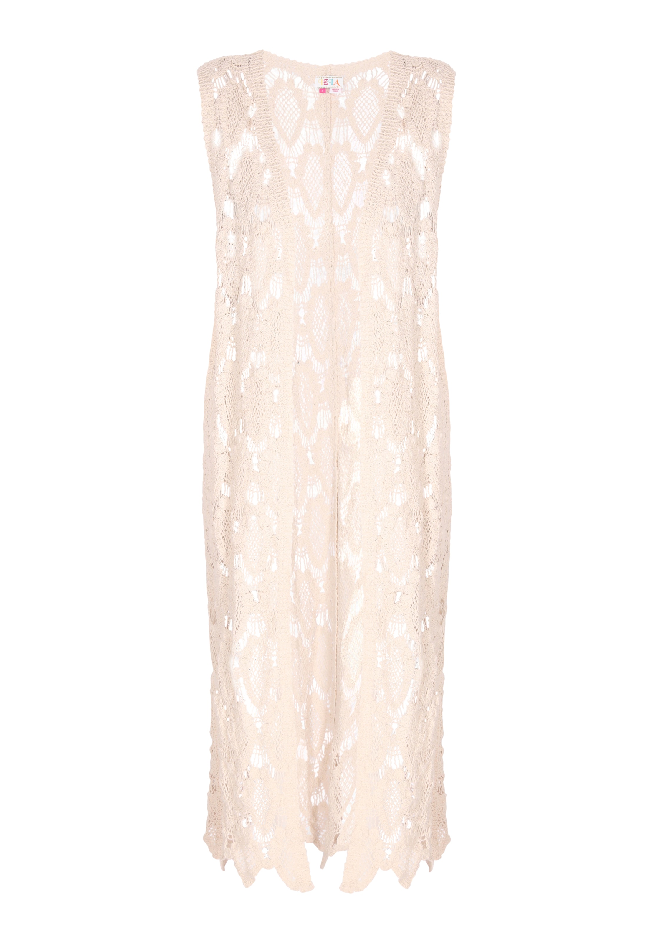 IZIA - Colete de malha 'Boho' em bege: frente