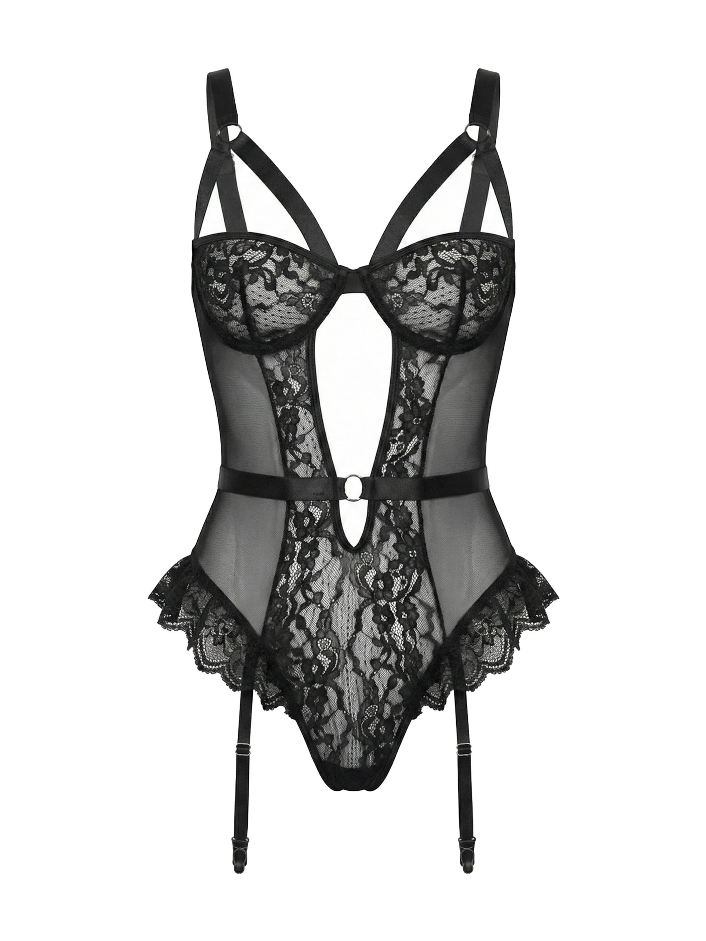 L.BEV Body 'Notte Nera' in Schwarz: Vorderseite