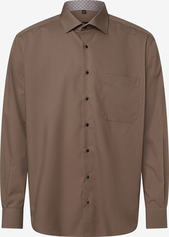 Coupe regular Chemise ETERNA en marron : devant