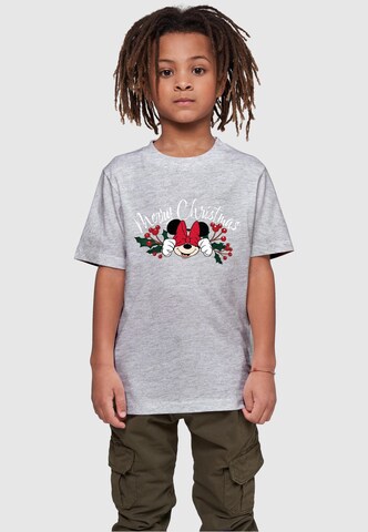 ABSOLUTE CULT T-Shirt 'Minnie Mouse - Christmas Holly' in Grau: predná strana