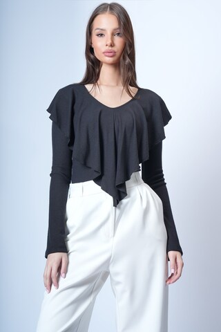 Trend Alaçatı Stili Shirt in Zwart: voorkant
