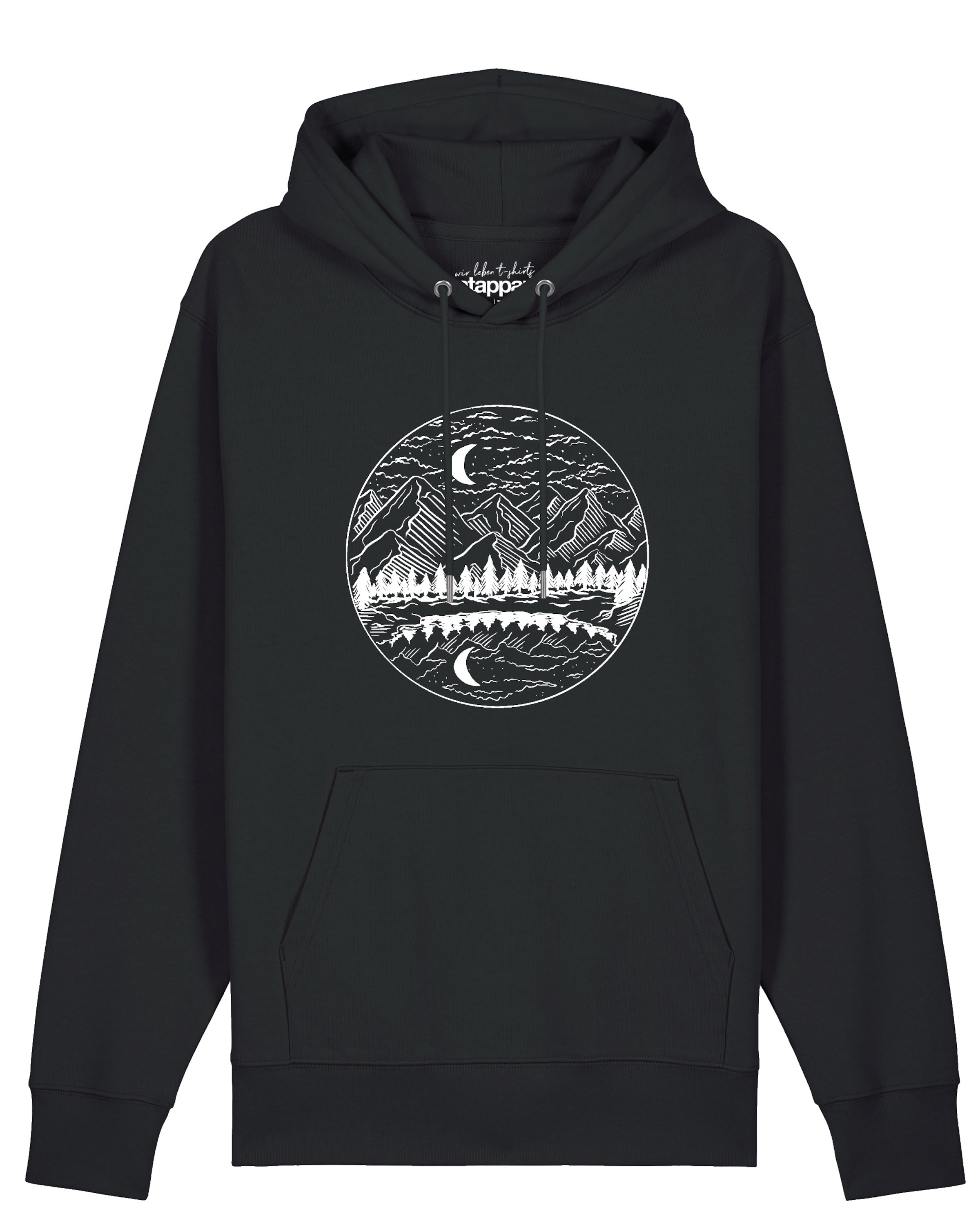 Sweat-shirt 'Mountains by night' Watapparel en noir : devant