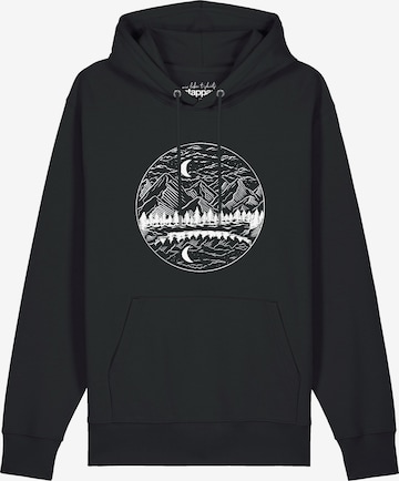 Sweat-shirt 'Mountains by night' Watapparel en noir : devant