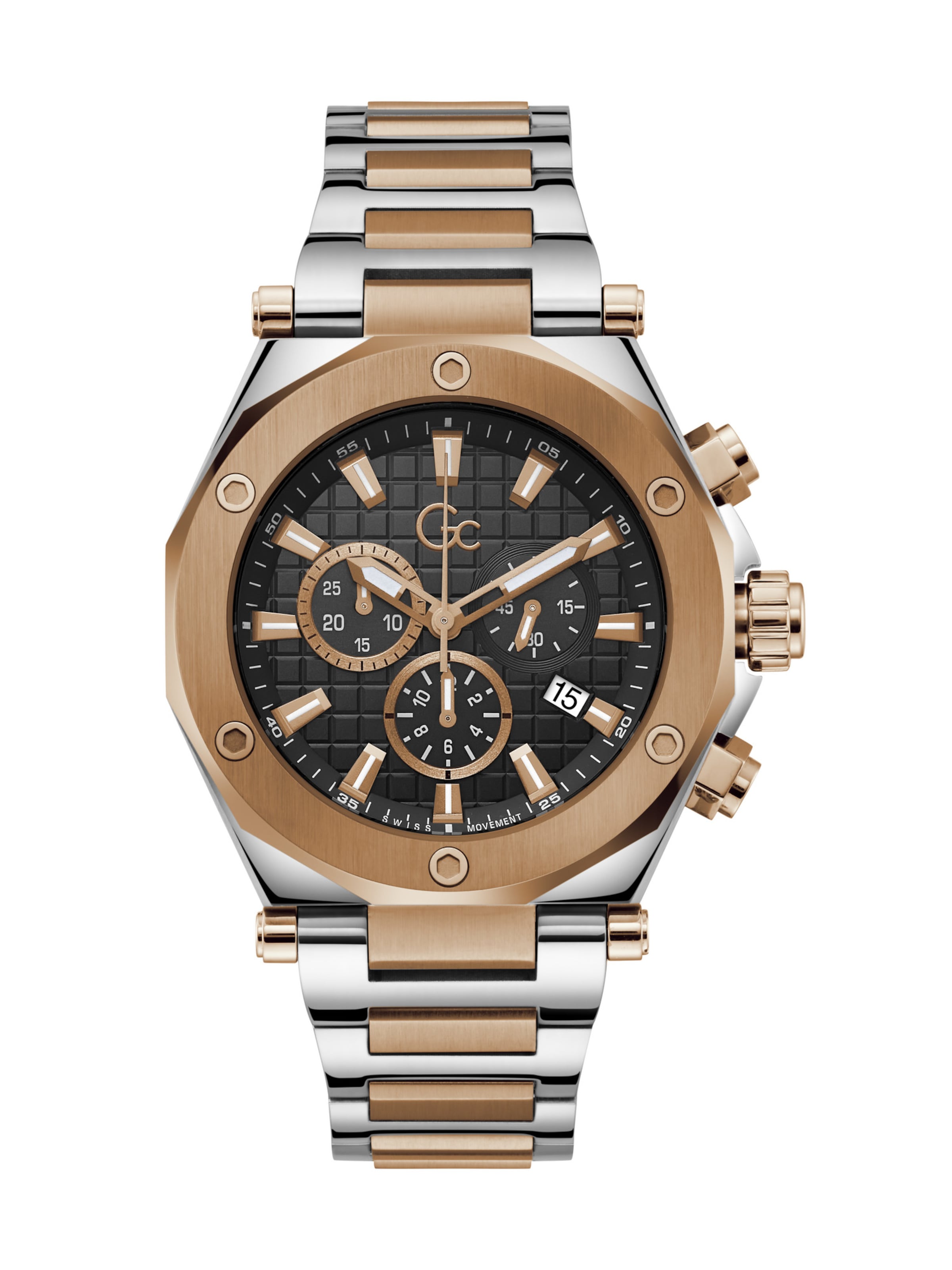 Gc Analoguhr in Silber: Vorderseite