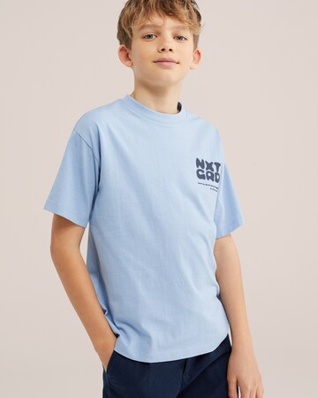 Tricou de la WE Fashion pe albastru: față