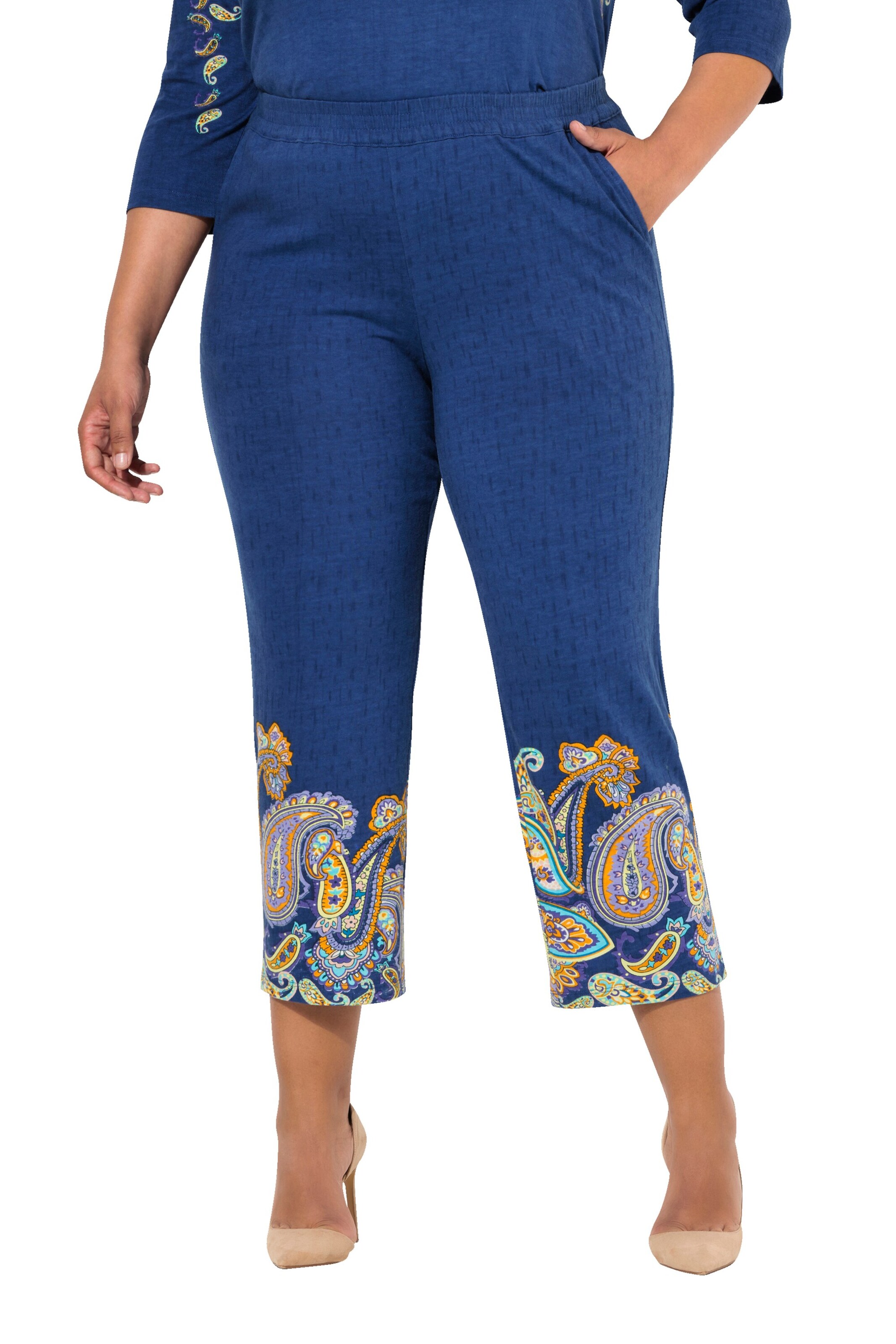 Ulla Popken Regular Trousers in Blue: front
