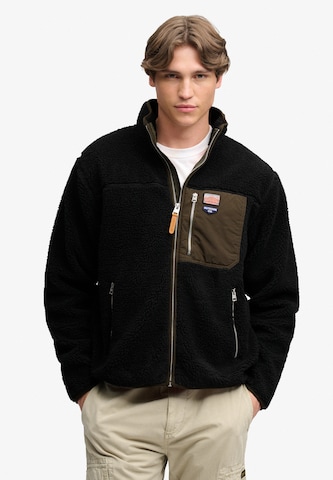 Superdry & Co Bluza polarowa 'VINTAGE RETRO' w kolorze czarny: przód