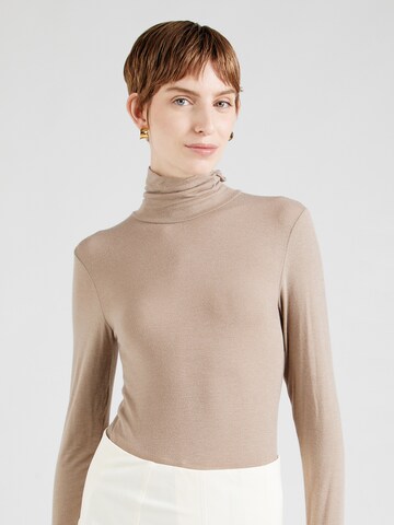 YAS Shirt 'YASWOOLA' in Braun: Vorderseite