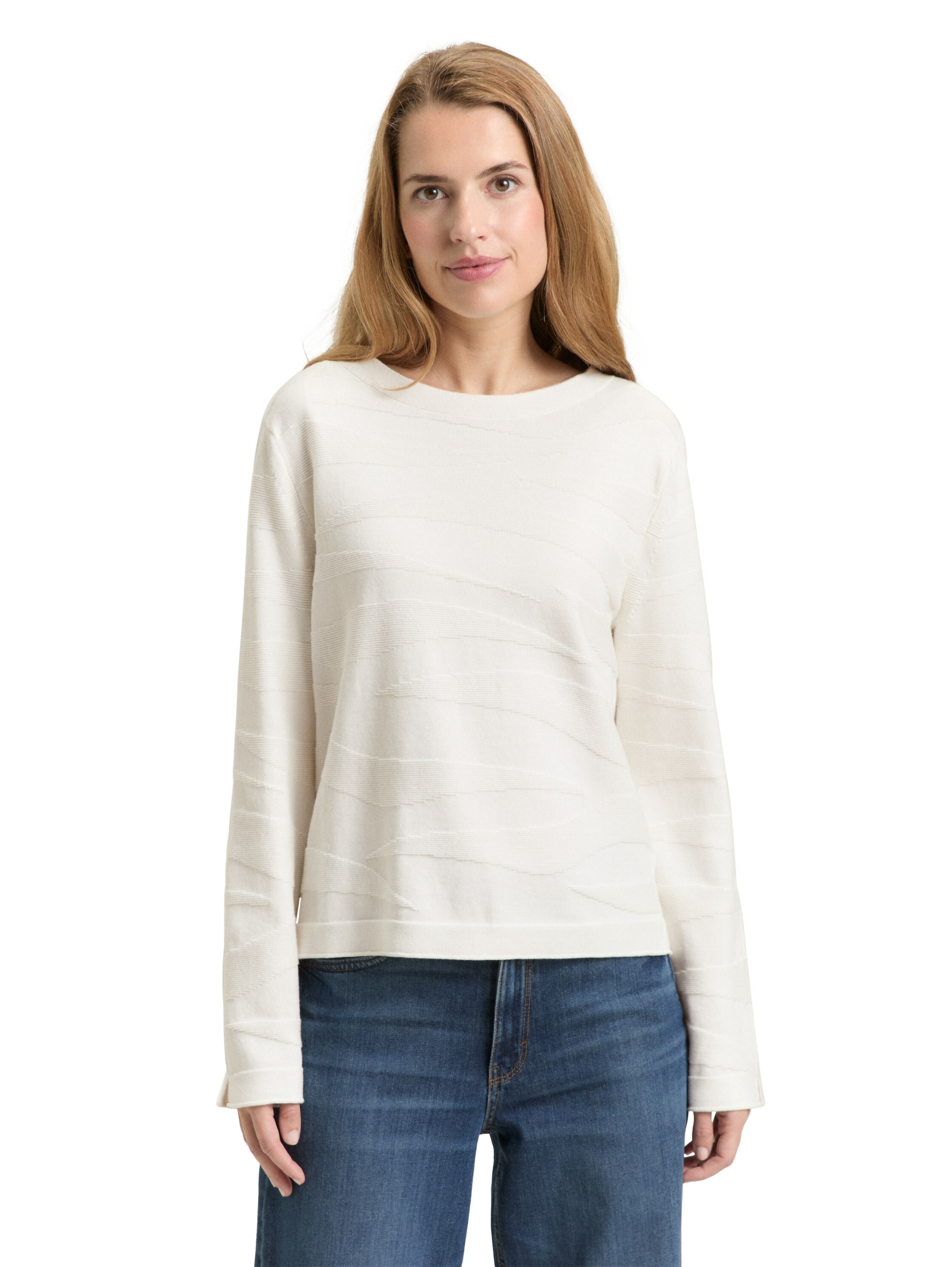 TOM TAILOR Sweater in White: front