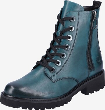 REMONTE Lace-Up Ankle Boots in Blue: front