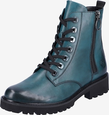 REMONTE Lace-Up Ankle Boots in Blue: front