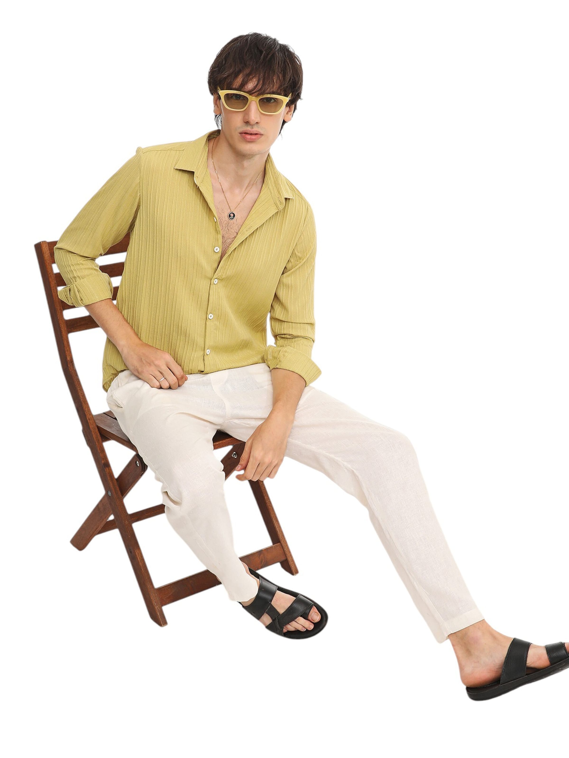 Campus Sutra Regular fit Πουκάμισο 'Zavanna' σε κίτρινο