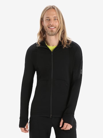 ICEBREAKER Athletic Sweatshirt 'Mer Quantum ZoneKnit' in Black: front