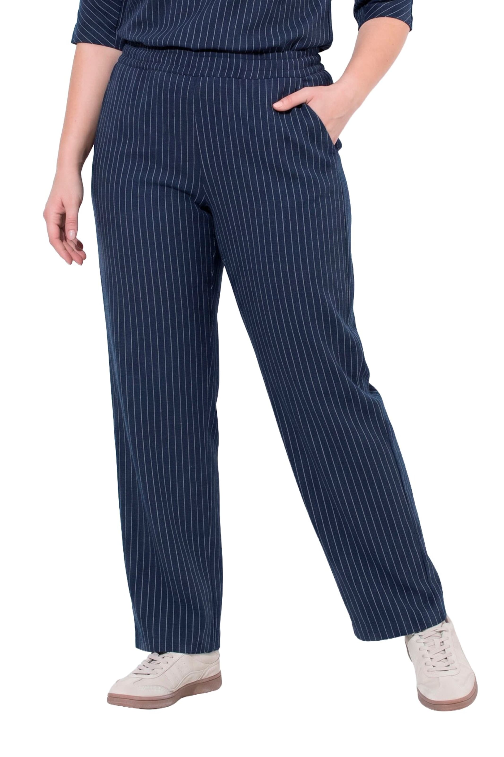 Ulla Popken Regular Trousers in Blue: front