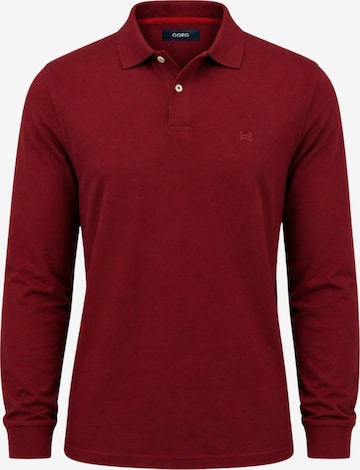 GORG Shirt 'Herren Langarm Poloshirt aus 100% Bio-Baumwolle' in Rood: voorkant