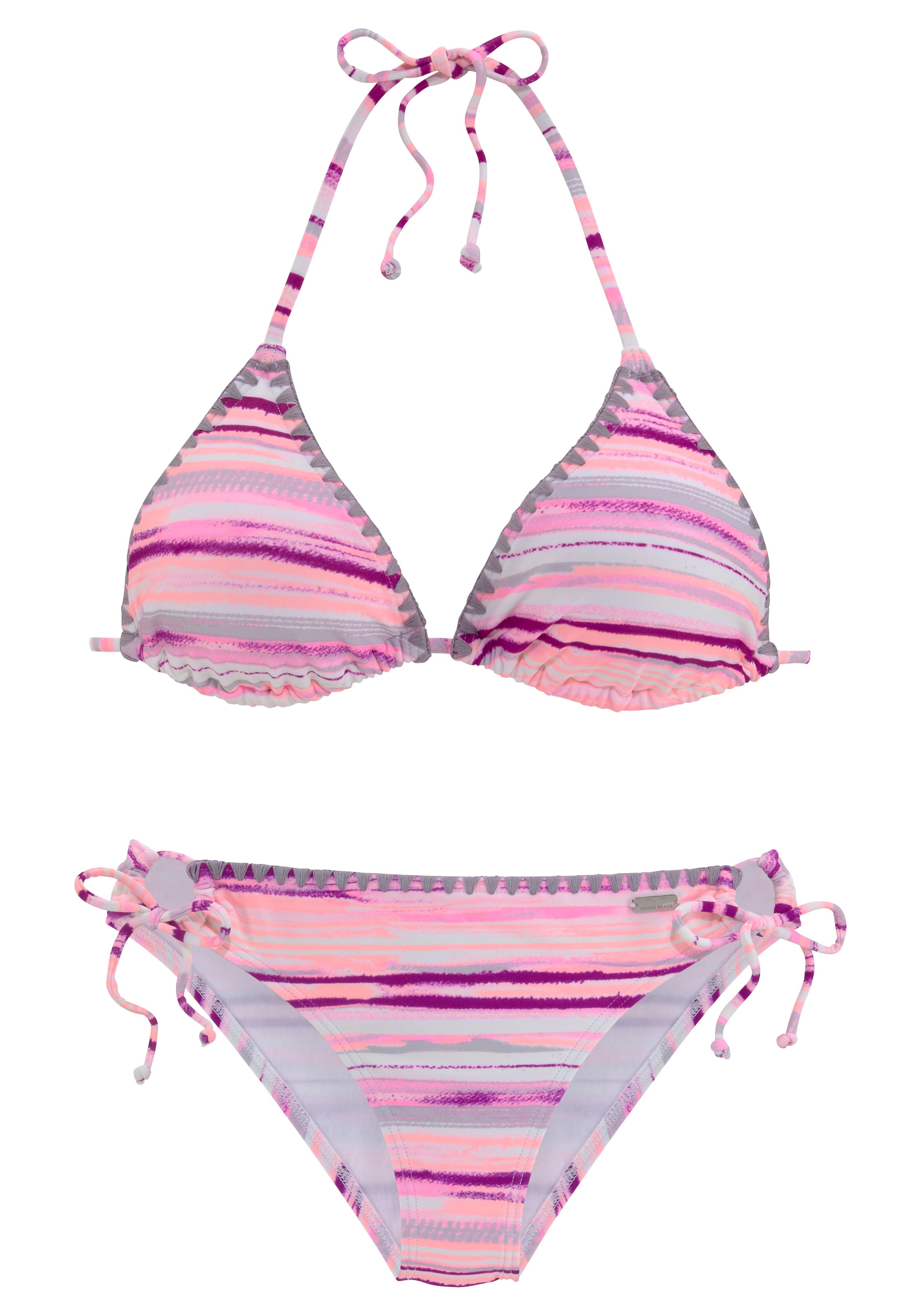 VENICE BEACH Triangle Bikini in Pink: front