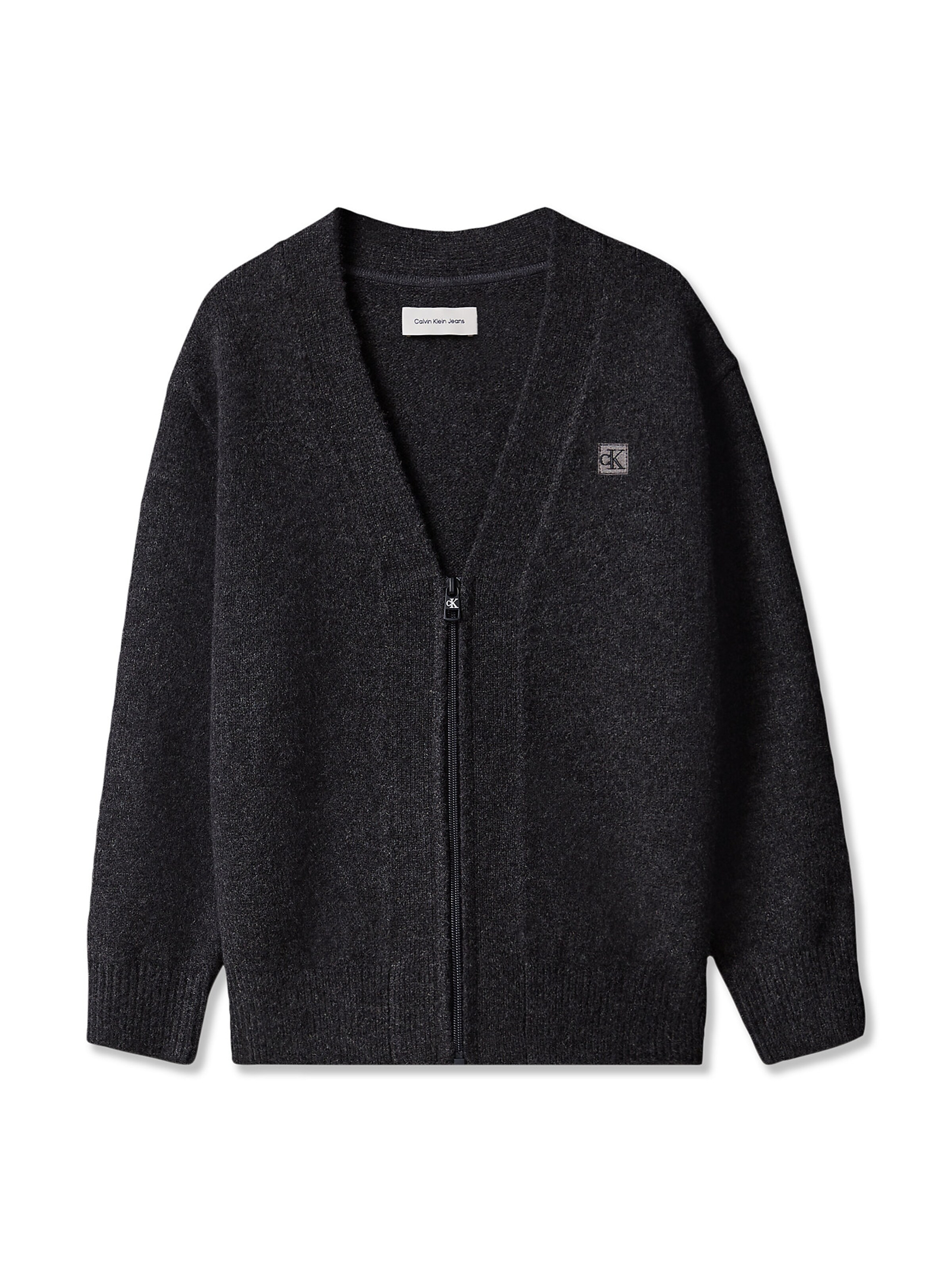 Calvin Klein Jeans Sweatvest in Grijs: voorkant