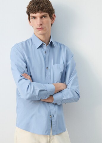 MANGO MAN Regular fit Button Up Shirt 'Marga' in Blue