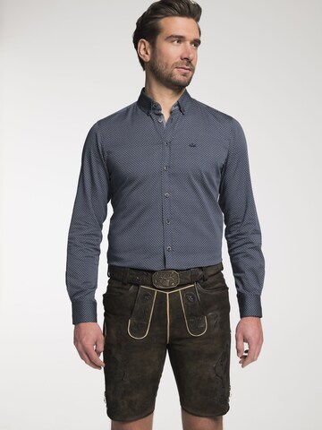 SPIETH & WENSKY Slim fit Traditional button up shirt 'Darios' in Blue