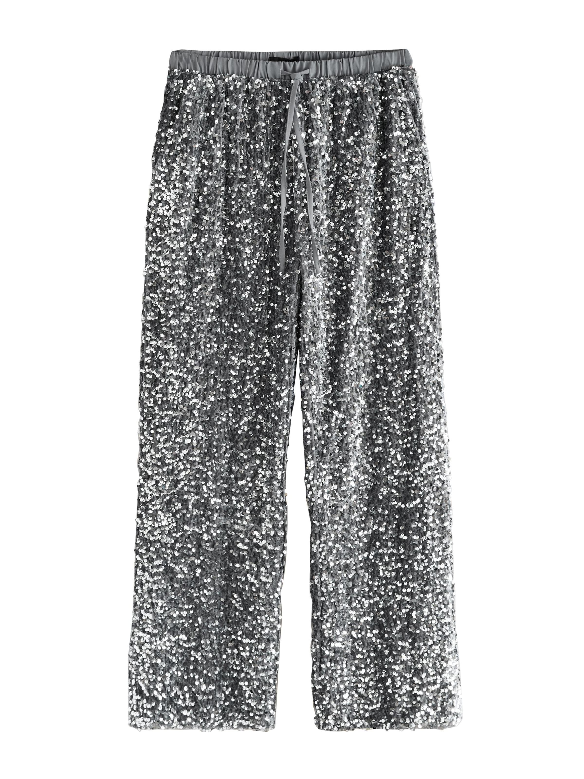 Next Wide Leg Hose in Silber: Vorderseite