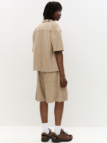 Pull&Bear Comfort fit Srajca | rjava barva
