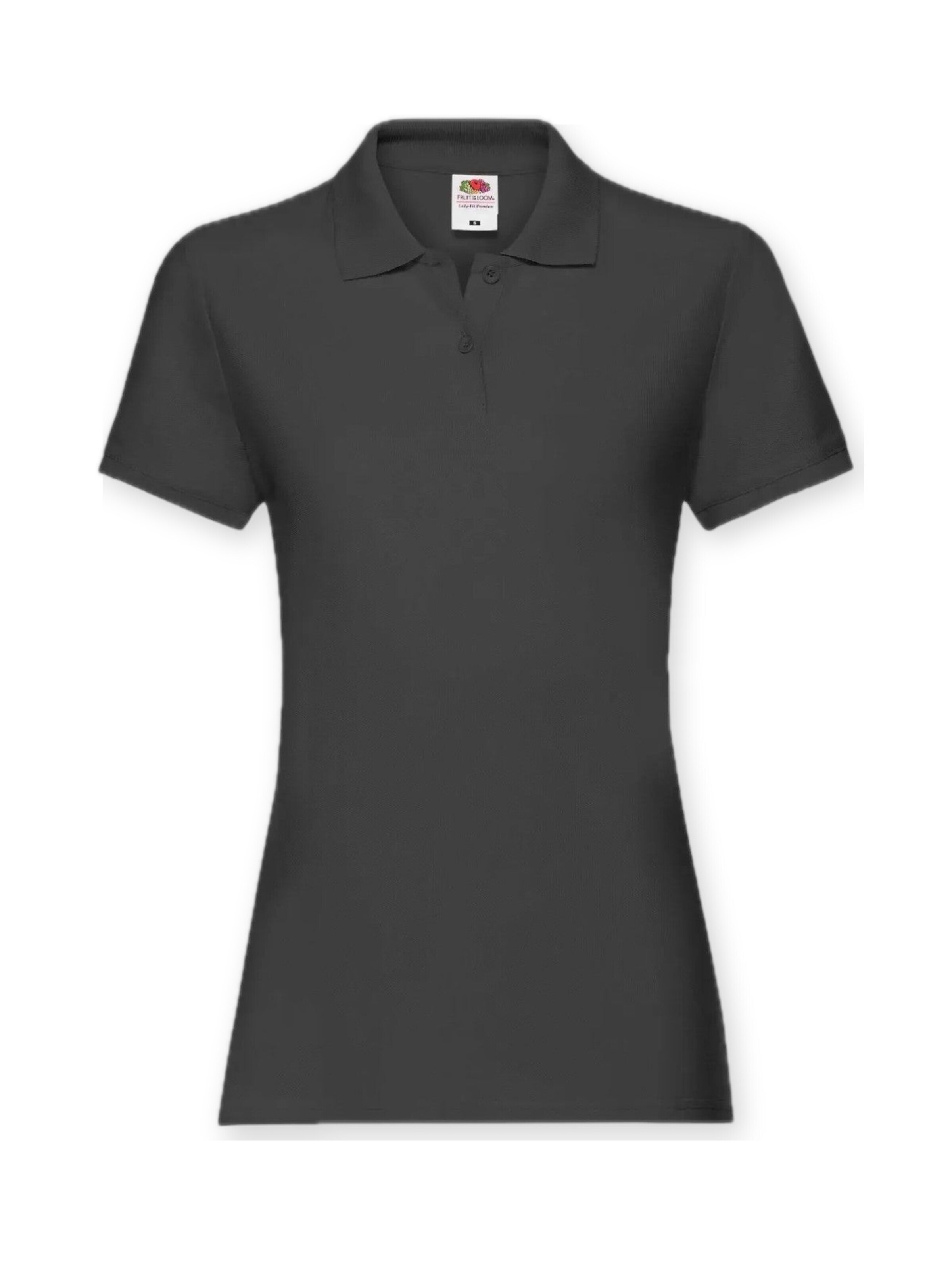 Maglietta 'Womens premium short sleeve polo' di FRUIT OF THE LOOM in nero: frontale