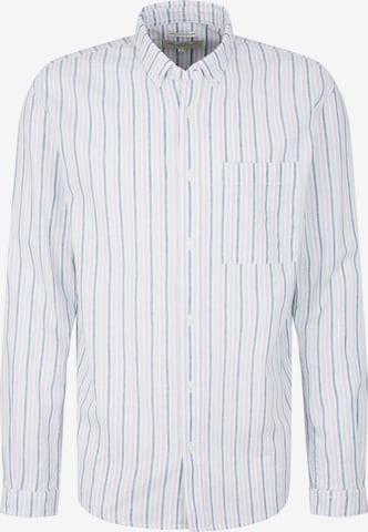 Coupe regular Chemise TOM TAILOR DENIM en blanc : devant