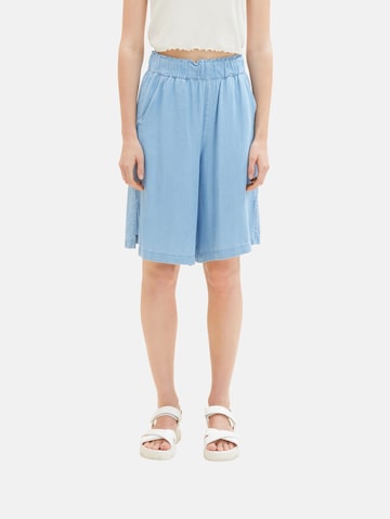 TOM TAILOR DENIM Wide Leg Shorts in Blau: predná strana