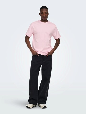 Only & Sons T-Shirt 'ONSFRED' in Pink