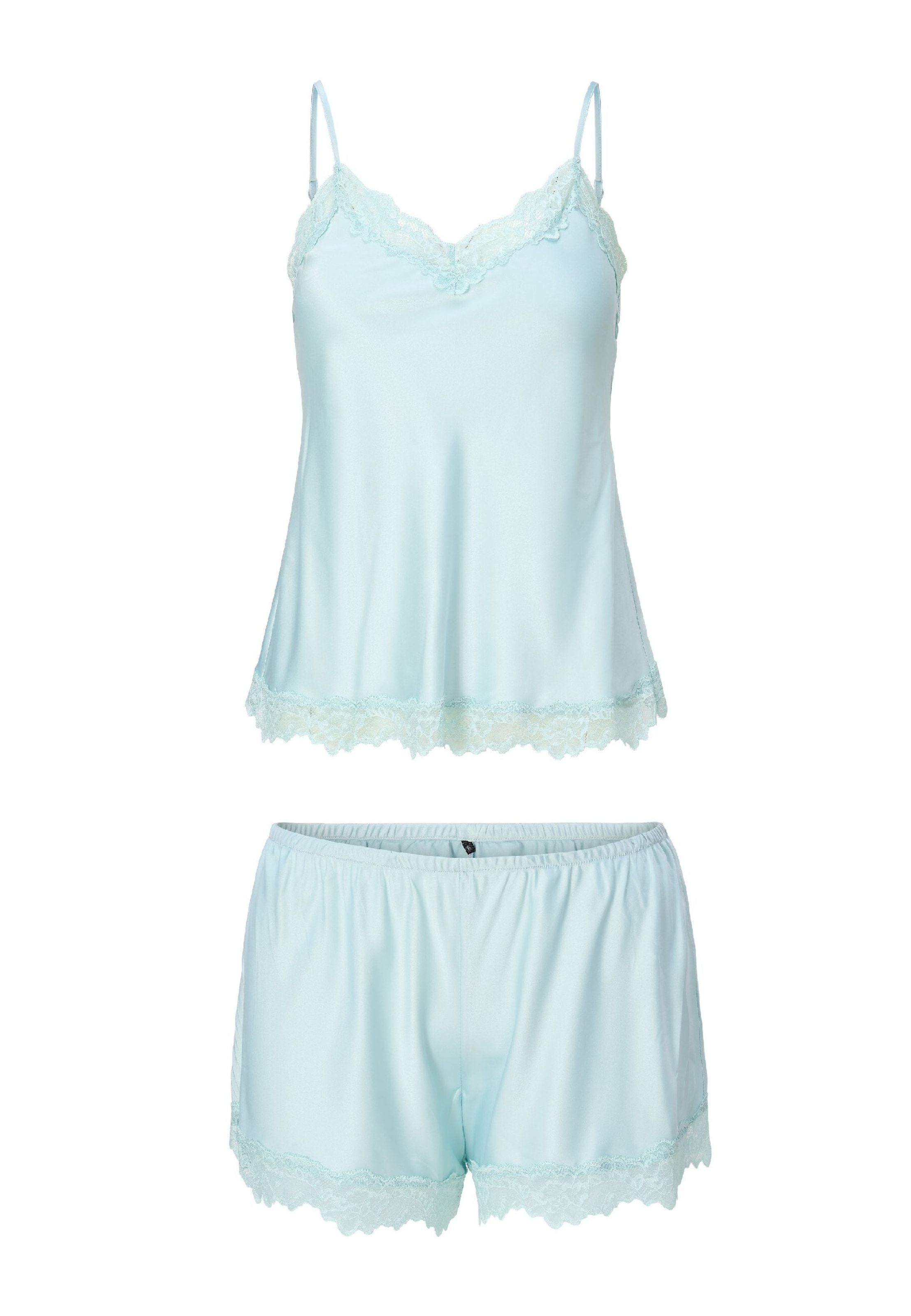 LingaDore Triangel Korte pyjama in Blauw: voorkant