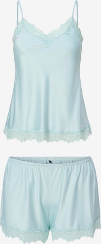 LingaDore Korte pyjama in Blauw: voorkant