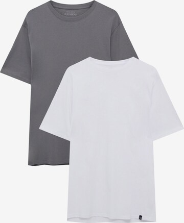 T-Shirt Pull&Bear en gris : devant