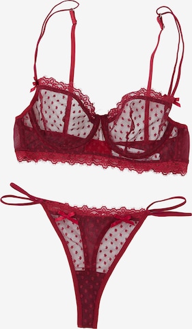 Trendyol Bustier Alusasusetti värissä punainen: etupuoli